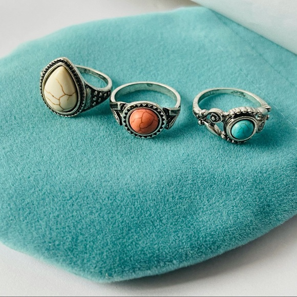 Jewelry - NEW Set 3 cocktail Ring size 7.5